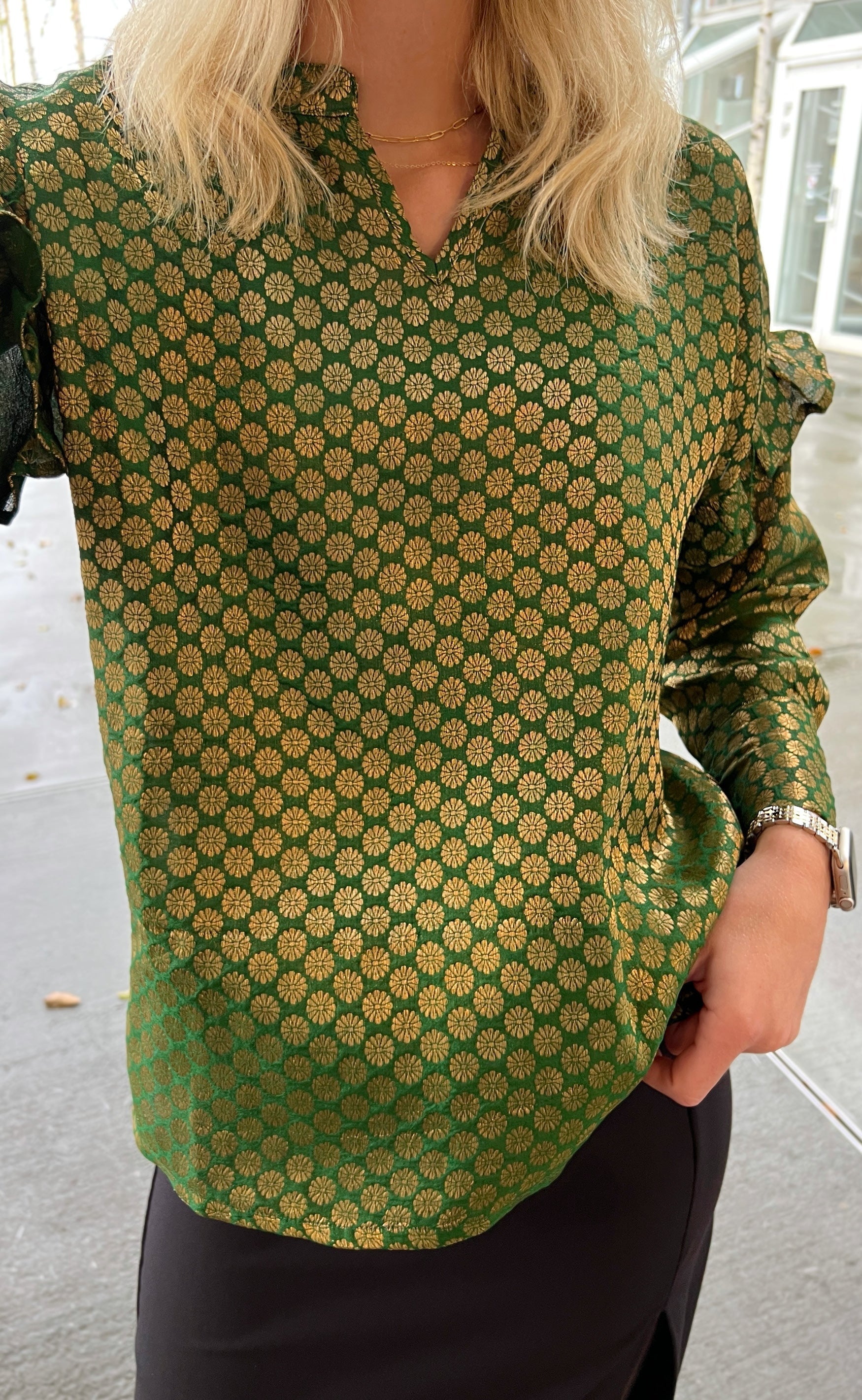 Say INA Copenhagen Bluse - Agnes - Golden Dark Green