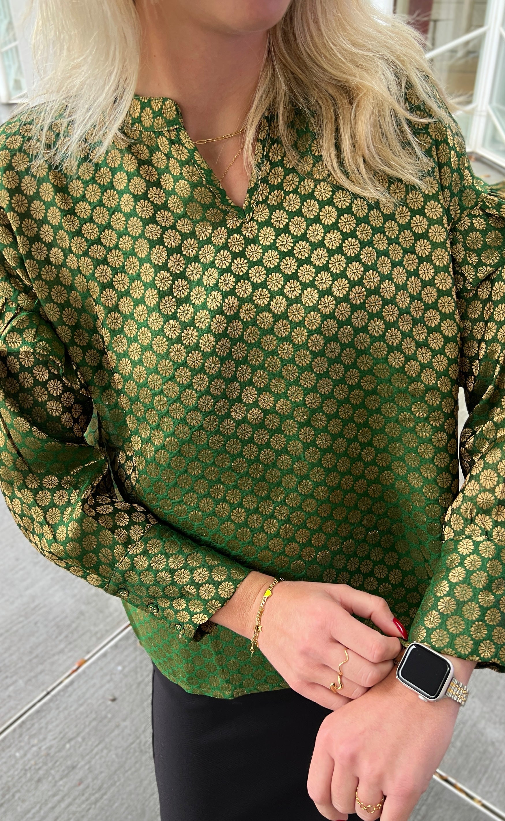 Say INA Copenhagen Bluse - Agnes - Golden Dark Green