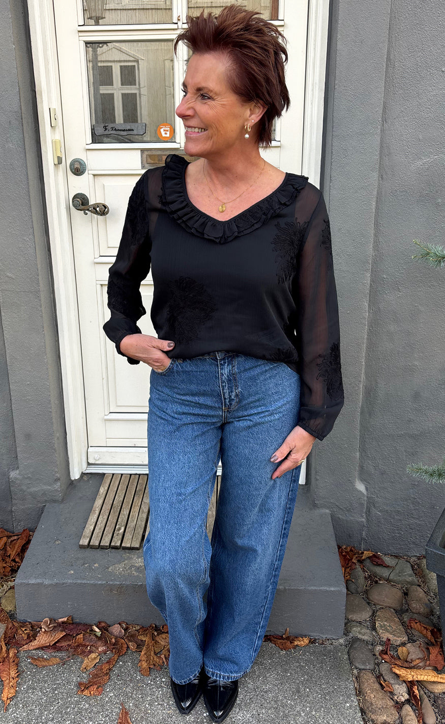 Say INA Copenhagen Bluse - Anbritt - Black W. Pattern