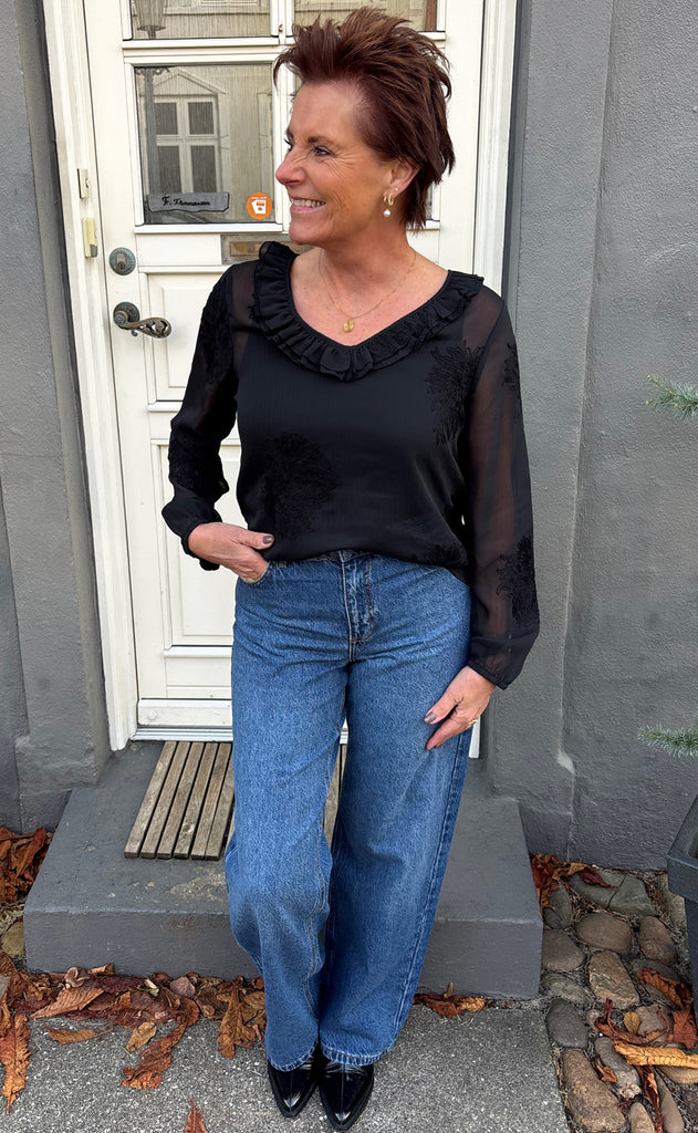 Say INA Copenhagen Bluse - Anbritt - Black W. Pattern