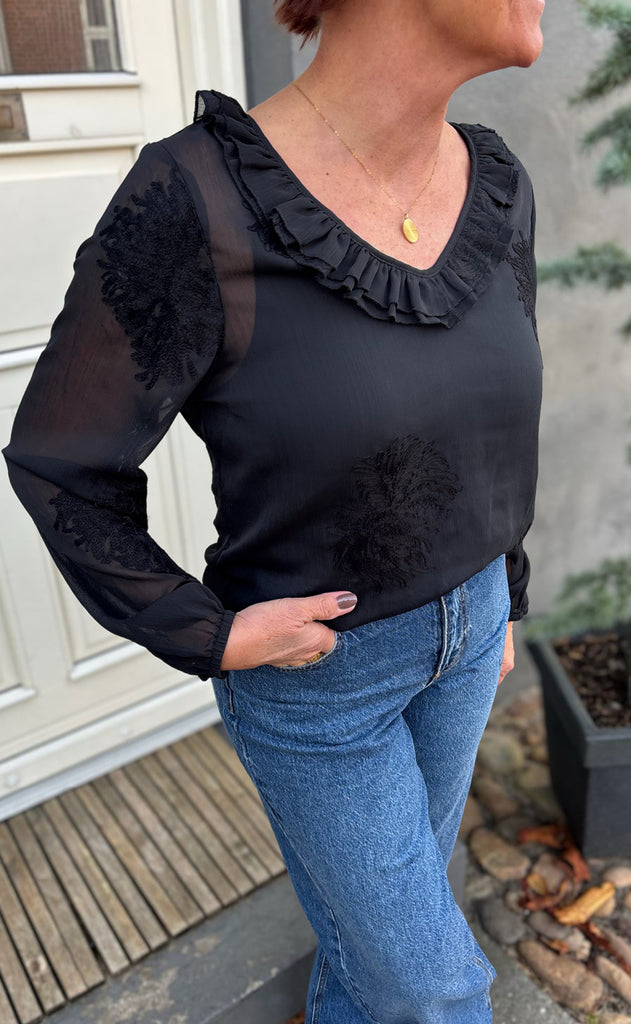 Say INA Copenhagen Bluse - Anbritt - Black W. Pattern