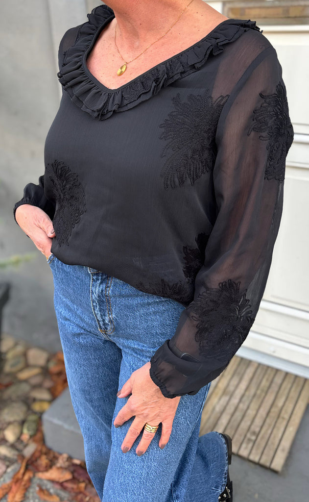 Say INA Copenhagen Bluse - Anbritt - Black W. Pattern