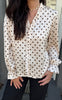Say INA Copenhagen Bluse - Catja - Beige Dots