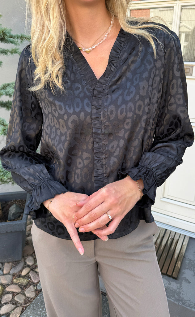 Say INA Copenhagen Bluse - Catja - Black Leopard