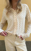 Say INA Copenhagen Bluse - Catja Stretch - Beige W. Brown Dots