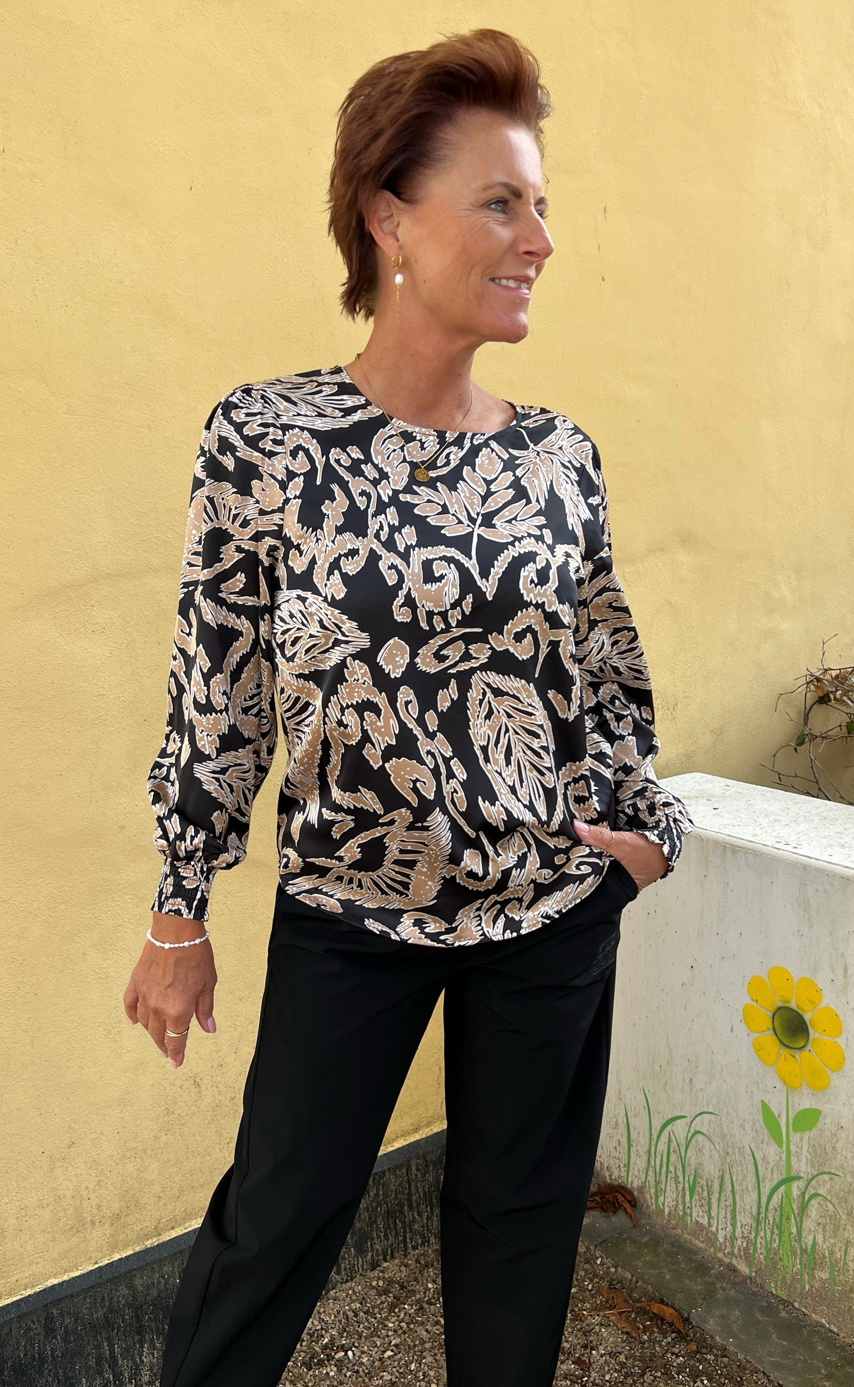 Say INA Copenhagen Bluse - Chili - Brown Leaf