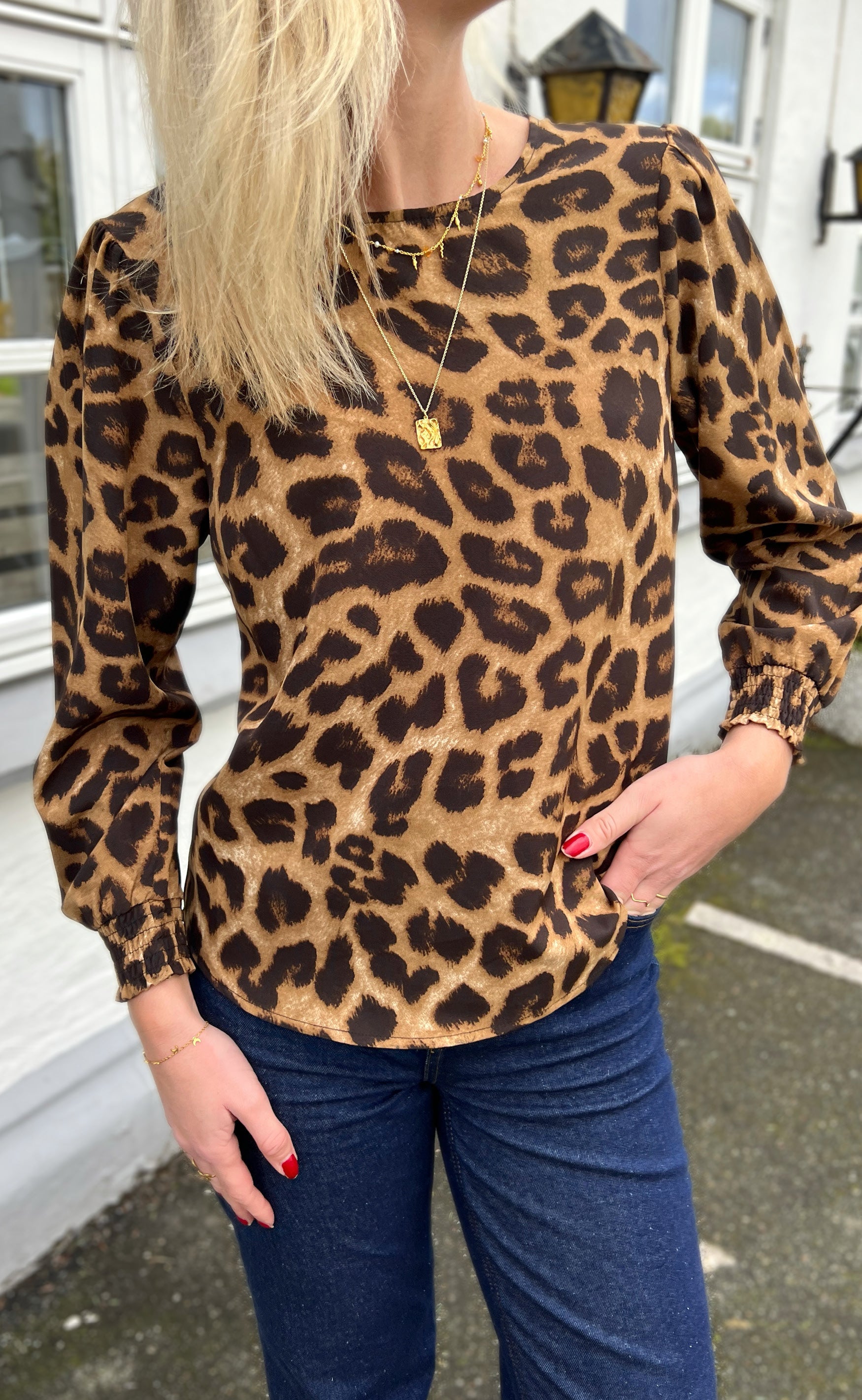 Say INA Copenhagen Bluse - Chili - Leopard