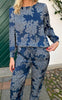 Say INA Copenhagen Bluse - Chili - Navy Blue Flower