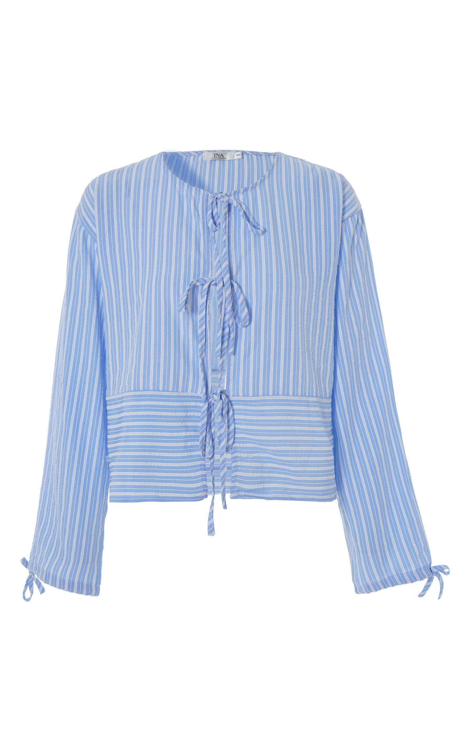 Say INA Copenhagen Bluse - Cornelia - Blue / White Stripe (vendbar)