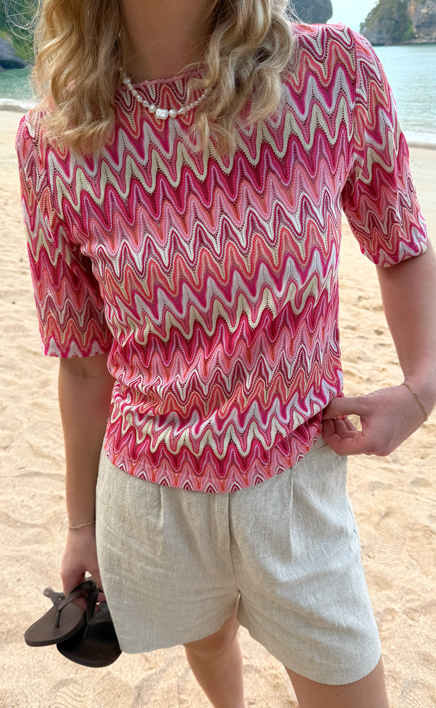 Say INA Copenhagen Bluse - Diana - Pink Zig Zag