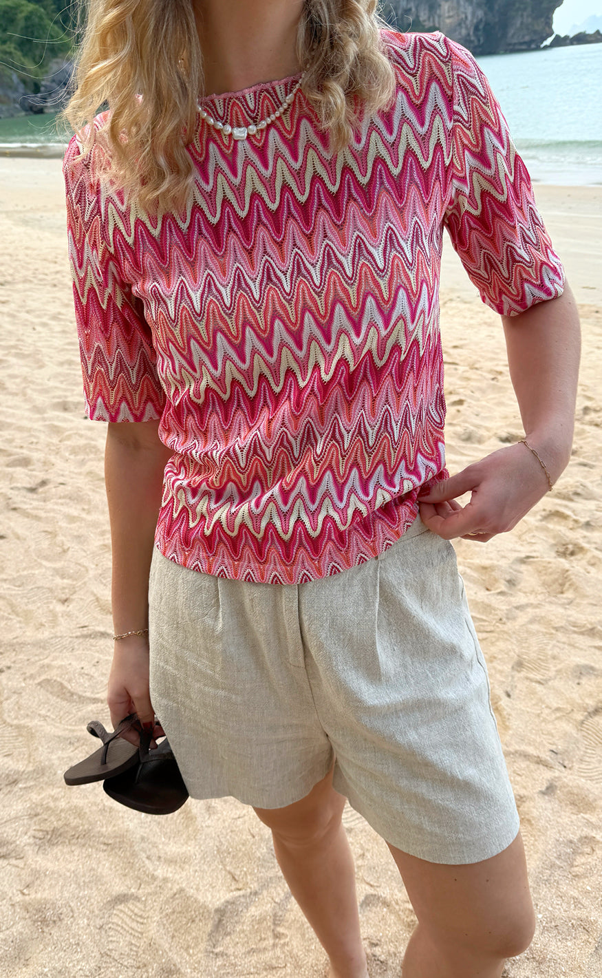 Say INA Copenhagen Bluse - Diana - Pink Zig Zag