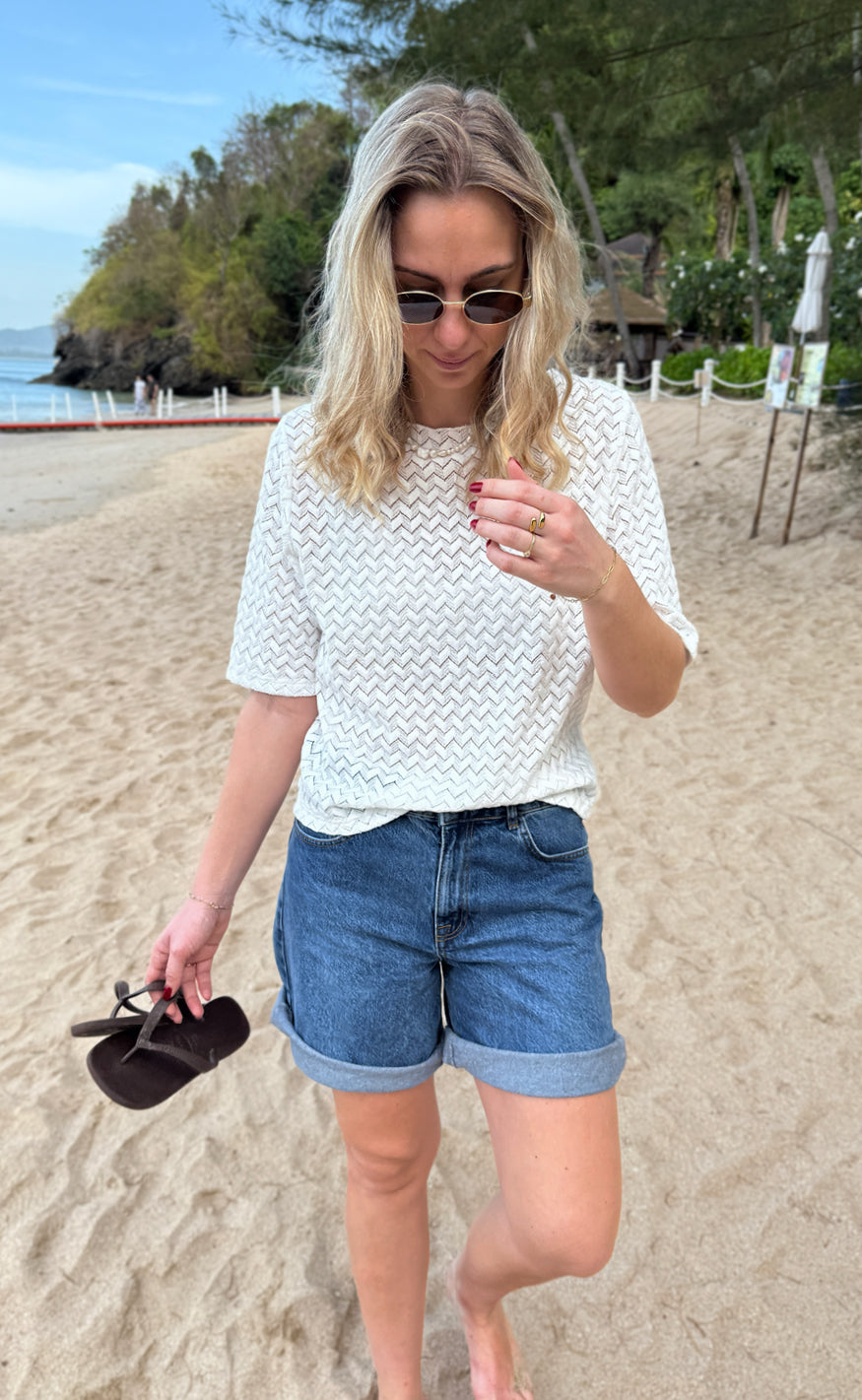 Say INA Copenhagen Bluse - Diana - White Zig Zag