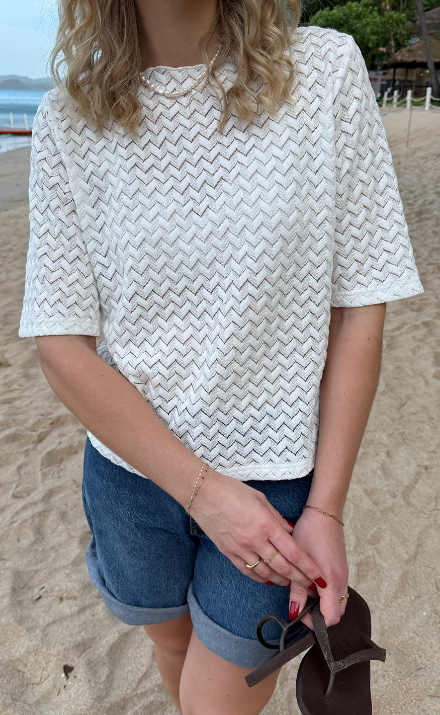 Say INA Copenhagen Bluse - Diana - White Zig Zag