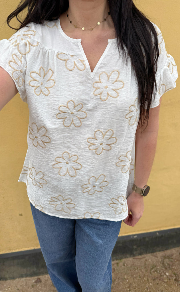 Say INA Copenhagen Bluse - Emma - Flower Embroidery