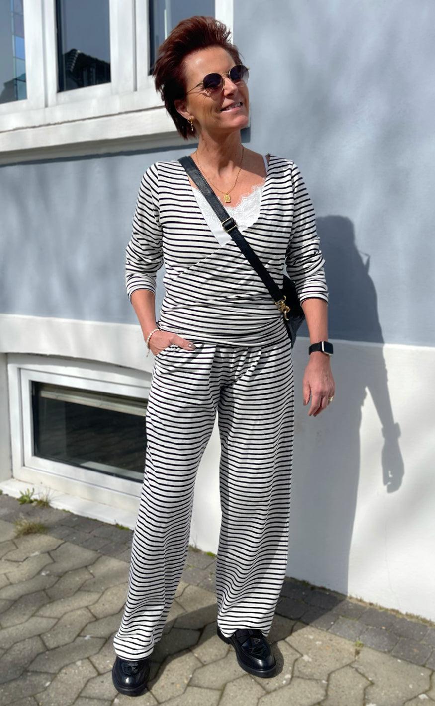 Say INA Copenhagen Bluse - Kasia - Black / White Striped