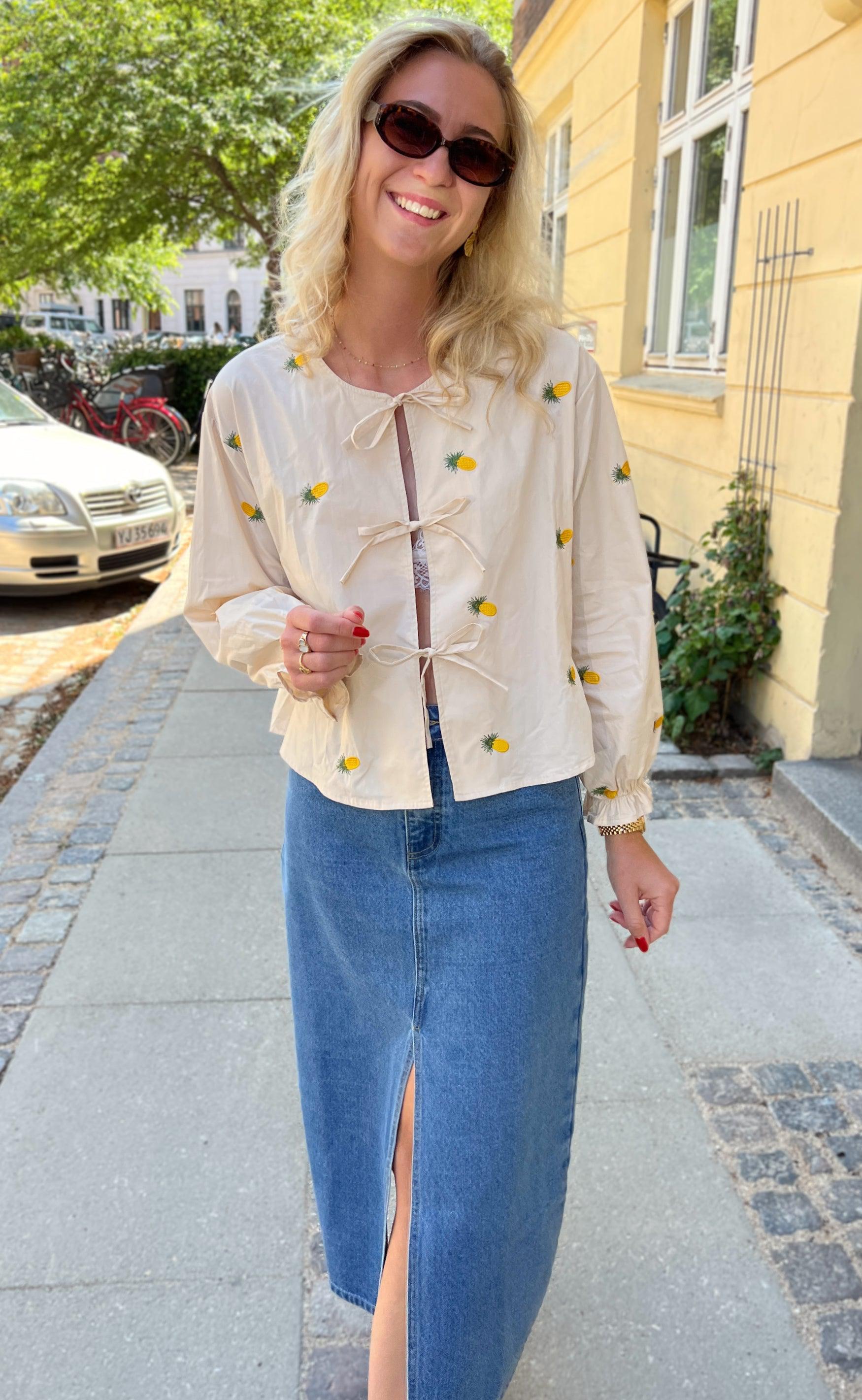 Say INA Copenhagen Bluse - Leonora - Off White W. Pineapple