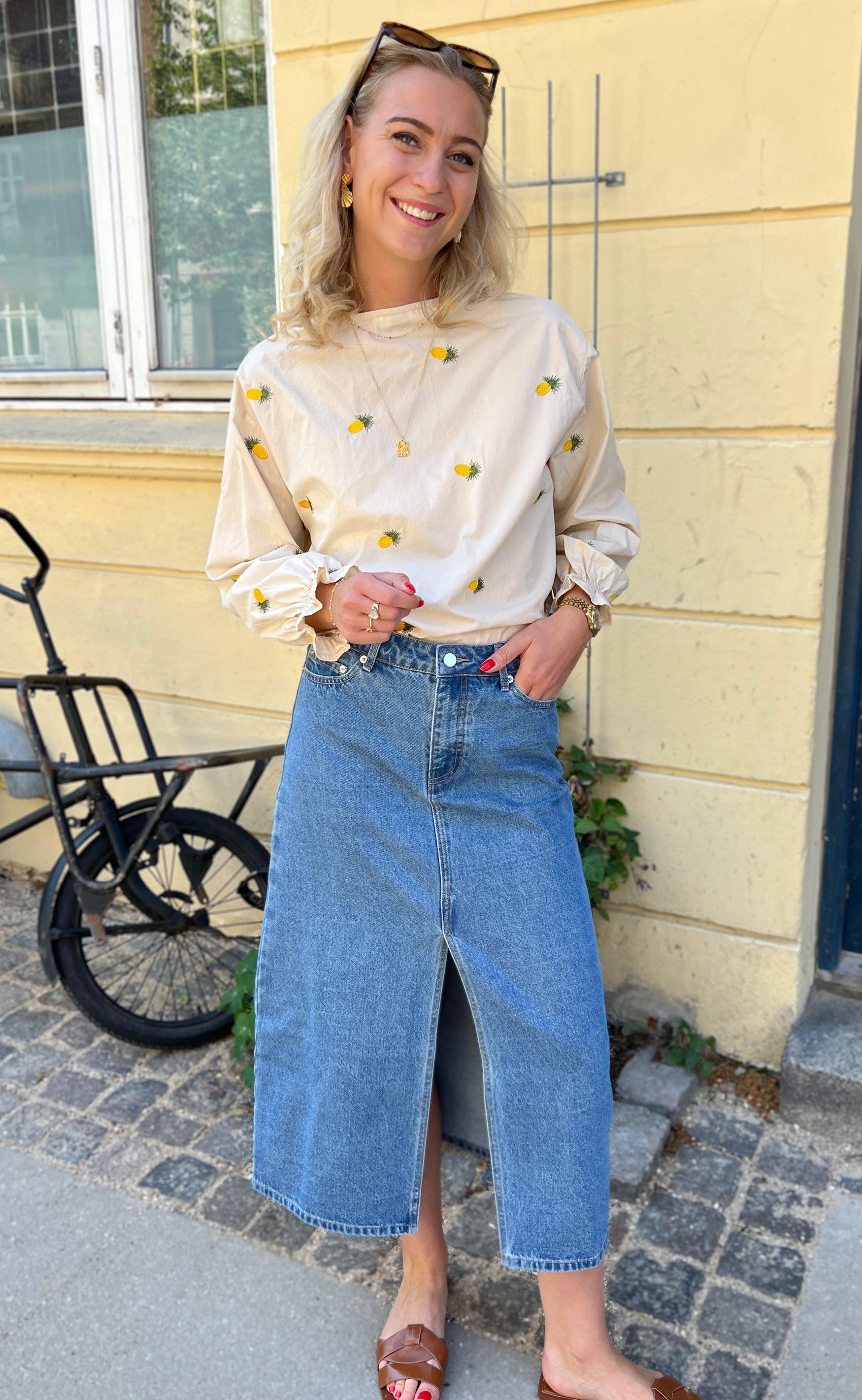 Say INA Copenhagen Bluse - Leonora - Off White W. Pineapple