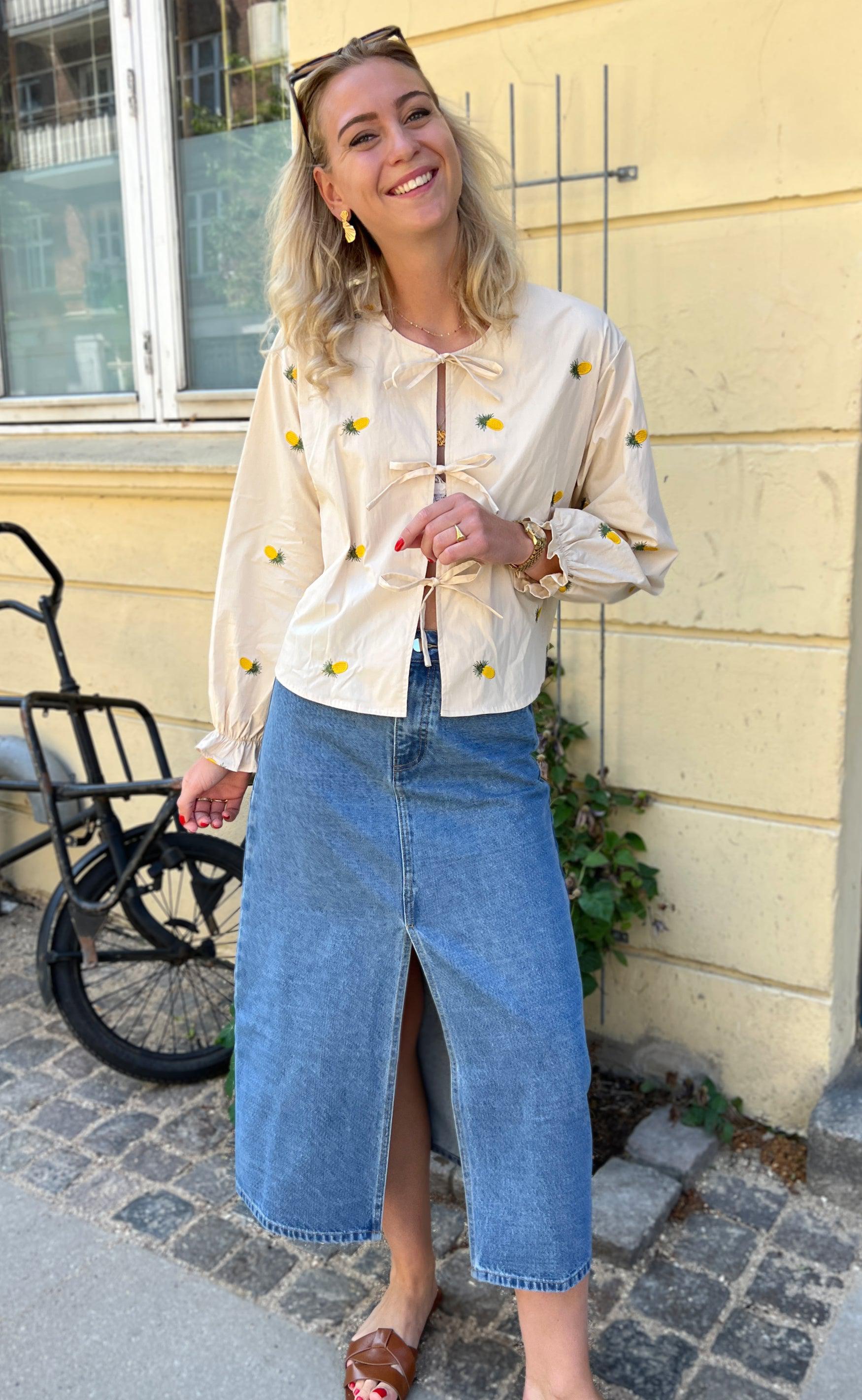 Say INA Copenhagen Bluse - Leonora - Off White W. Pineapple