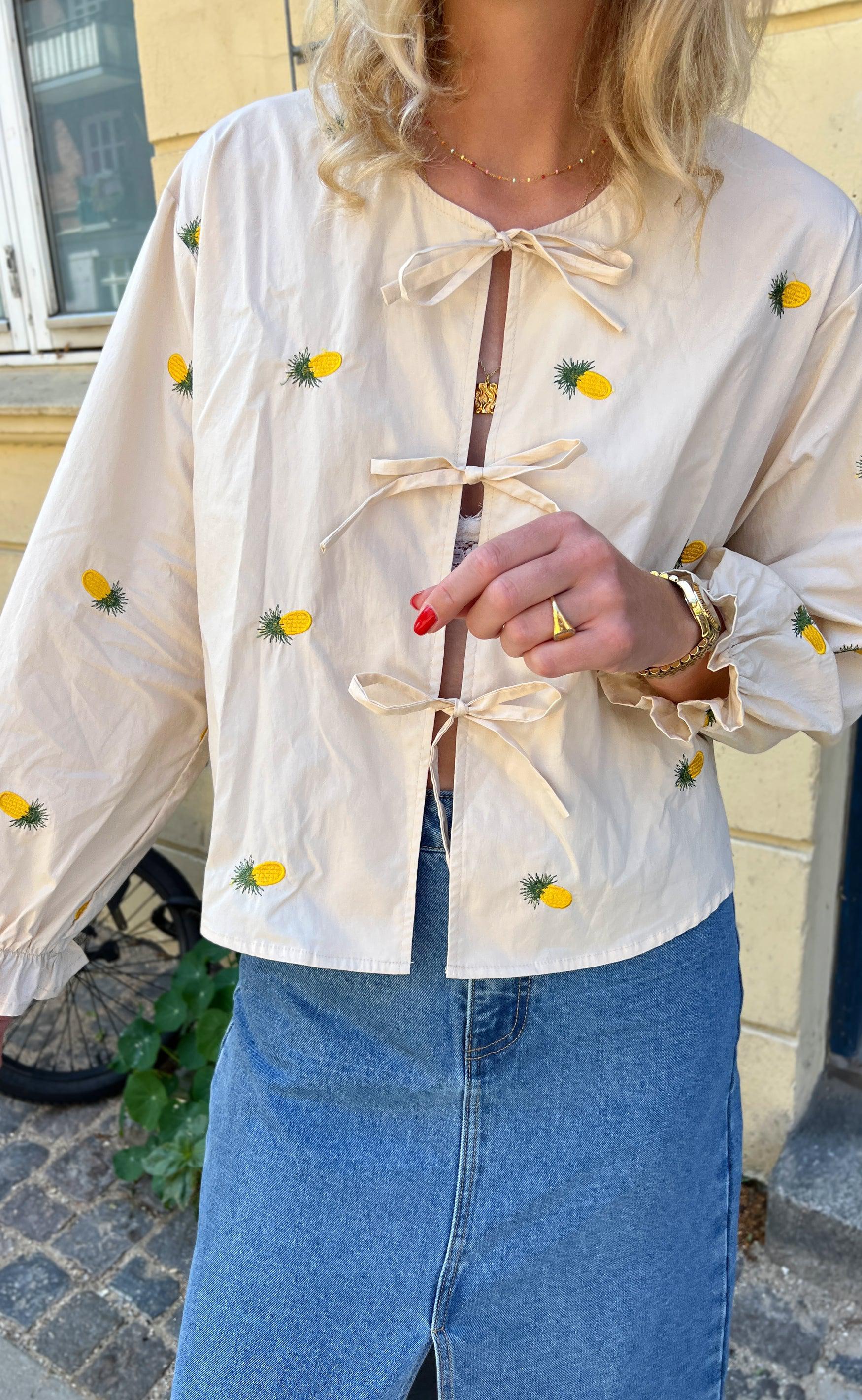 Say INA Copenhagen Bluse - Leonora - Off White W. Pineapple