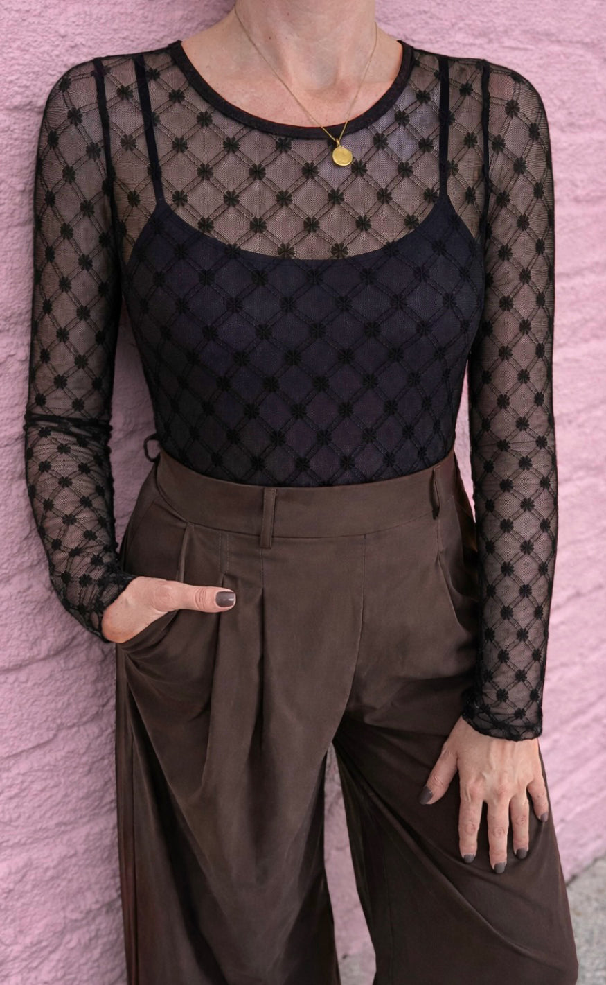 Say INA Copenhagen Bluse - Lily Lace - Black Flower Square