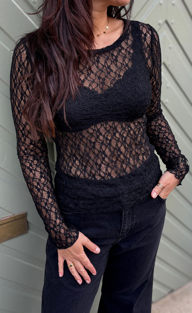 Say INA Copenhagen Bluse - Lily Lace - Black
