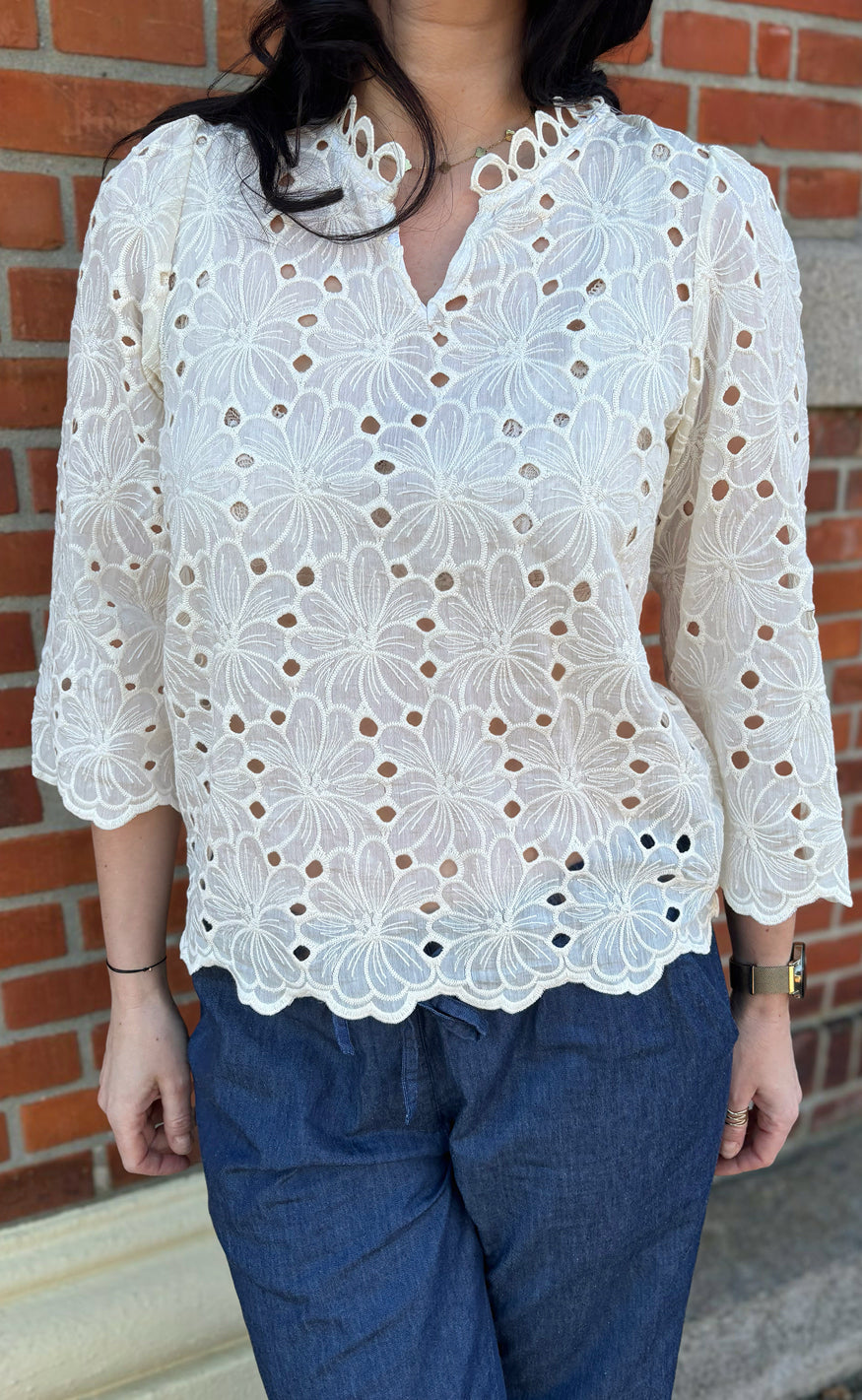 Say INA Copenhagen Bluse - Milla - Off White Lace