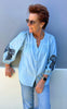 Say INA Copenhagen Bluse - Milly - Light Blue W. Navy Bows