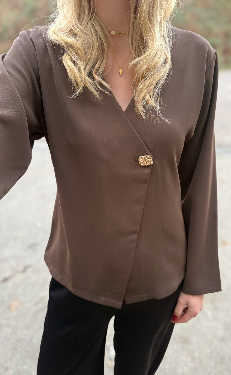 Say INA Copenhagen Bluse - Mira - Dark Brown