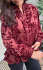 Say INA Copenhagen Bluse - Nora - Bordeaux Flowers