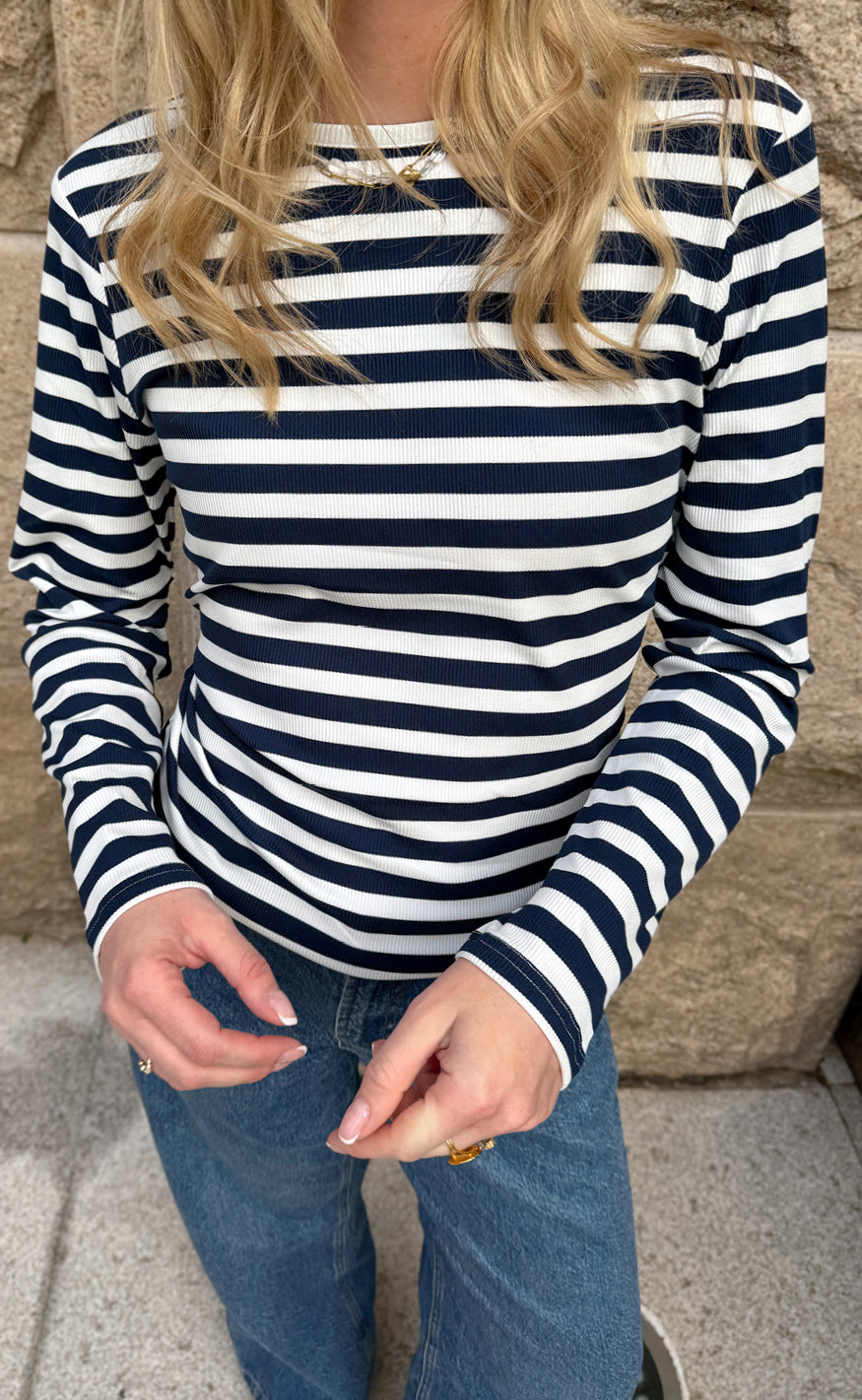 Say INA Copenhagen Bluse - Pamela LS - Navy Striped