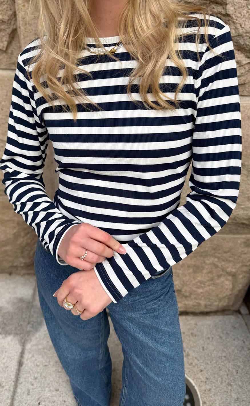 Say INA Copenhagen Bluse - Pamela LS - Navy Striped