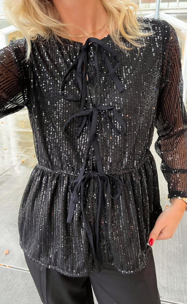 Say INA Copenhagen Bluse - Petra - Black Sequin