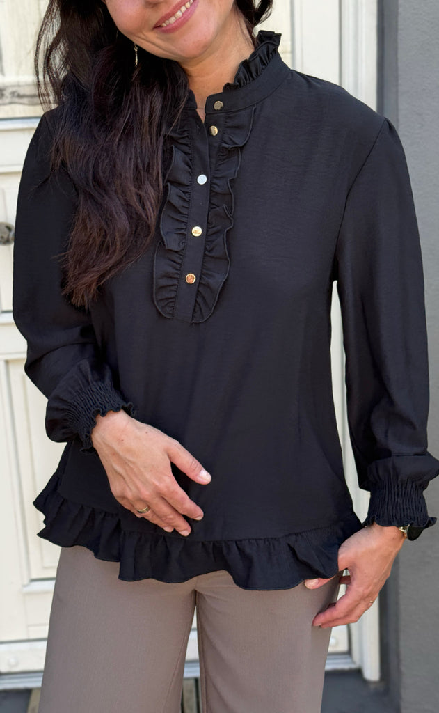 Say INA Copenhagen Bluse - Pia - Black W. Gold Buttons