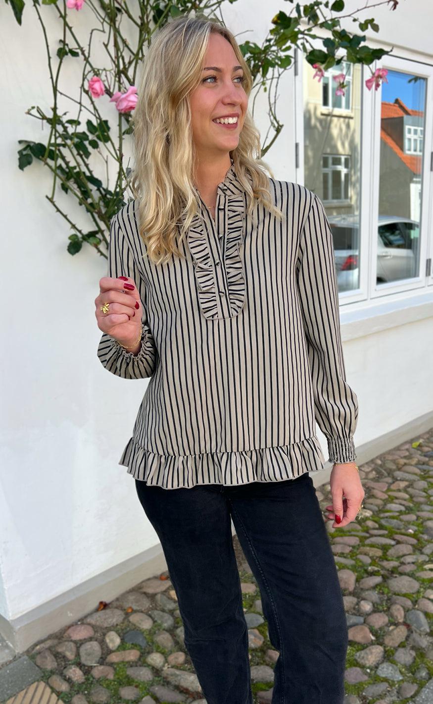Say INA Copenhagen Bluse - Pia - Brown/Black Stripe