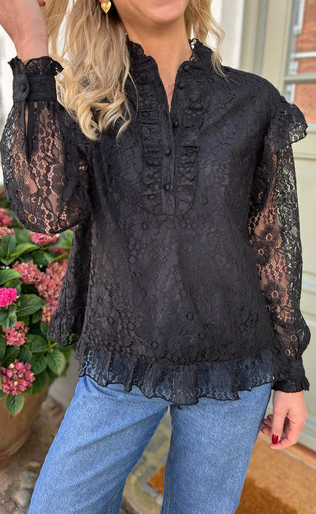 Say INA Copenhagen Bluse - Pia Lace - Black