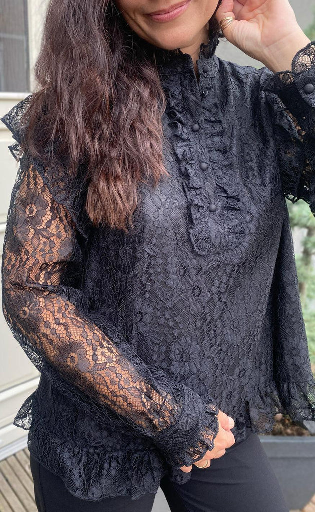 Say INA Copenhagen Bluse - Pia Lace - Black