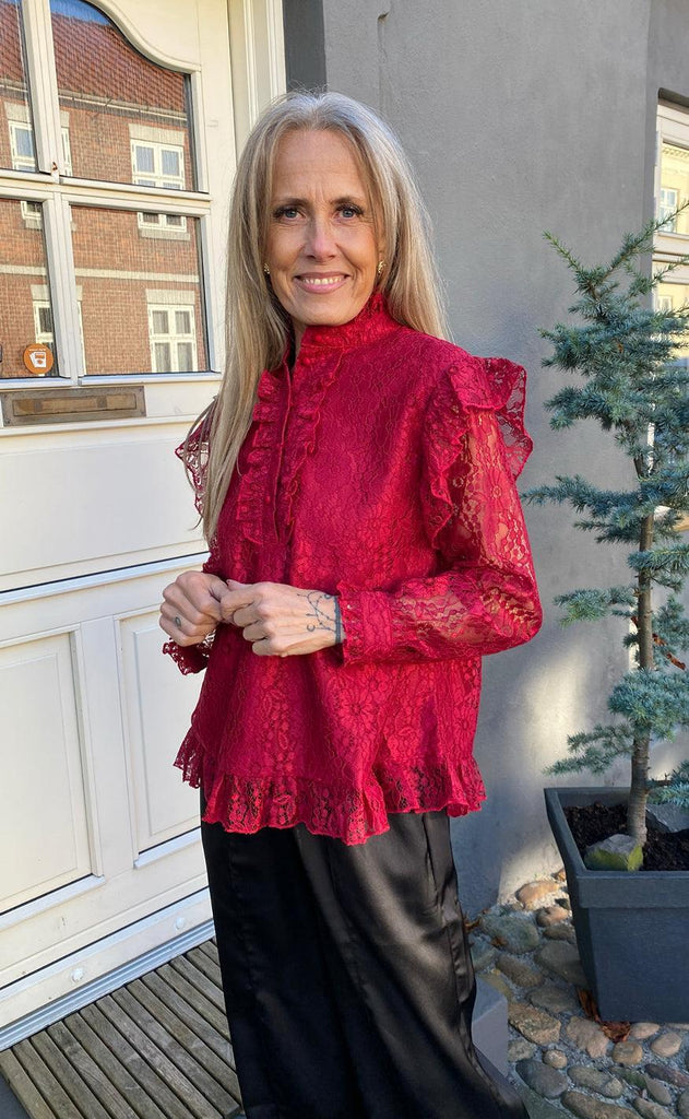 Say INA Copenhagen Bluse - Pia Lace - Bordeaux