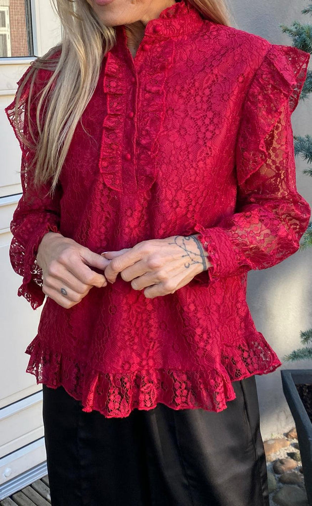 Say INA Copenhagen Bluse - Pia Lace - Bordeaux