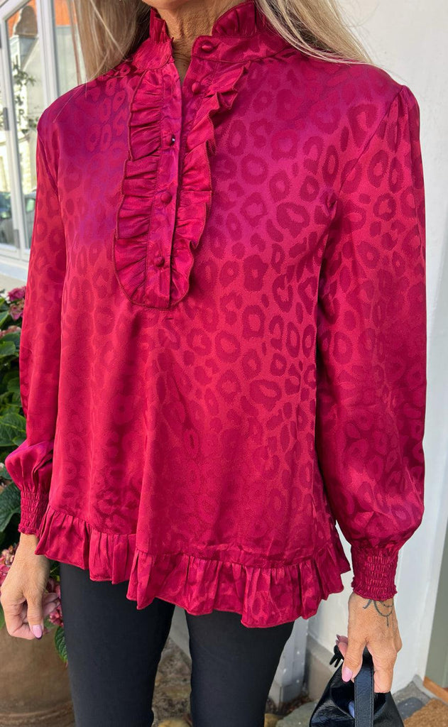 Say INA Copenhagen Bluse - Pia - Red Leopard