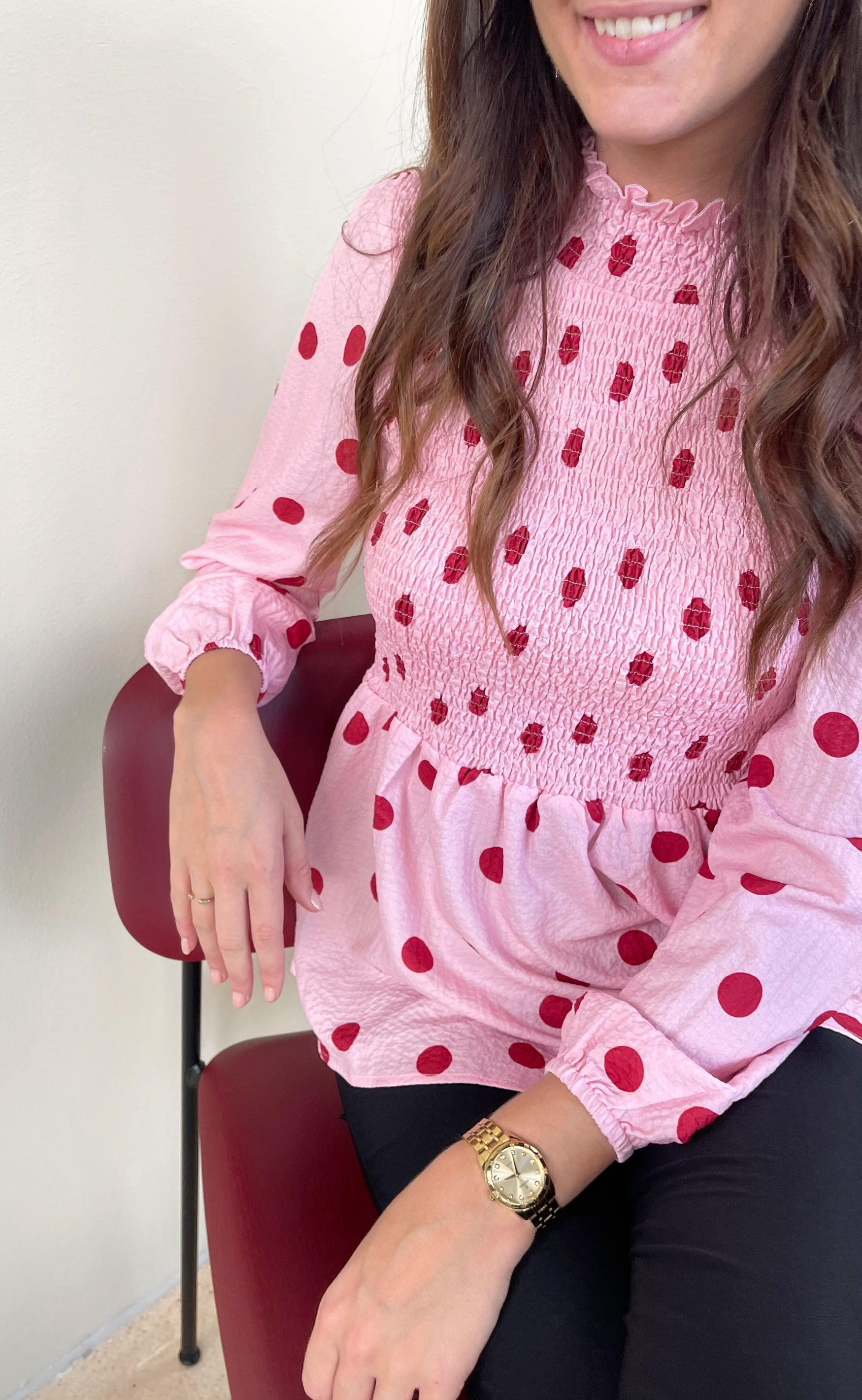 Say INA Copenhagen Bluse - Sanne - Rosy Dots