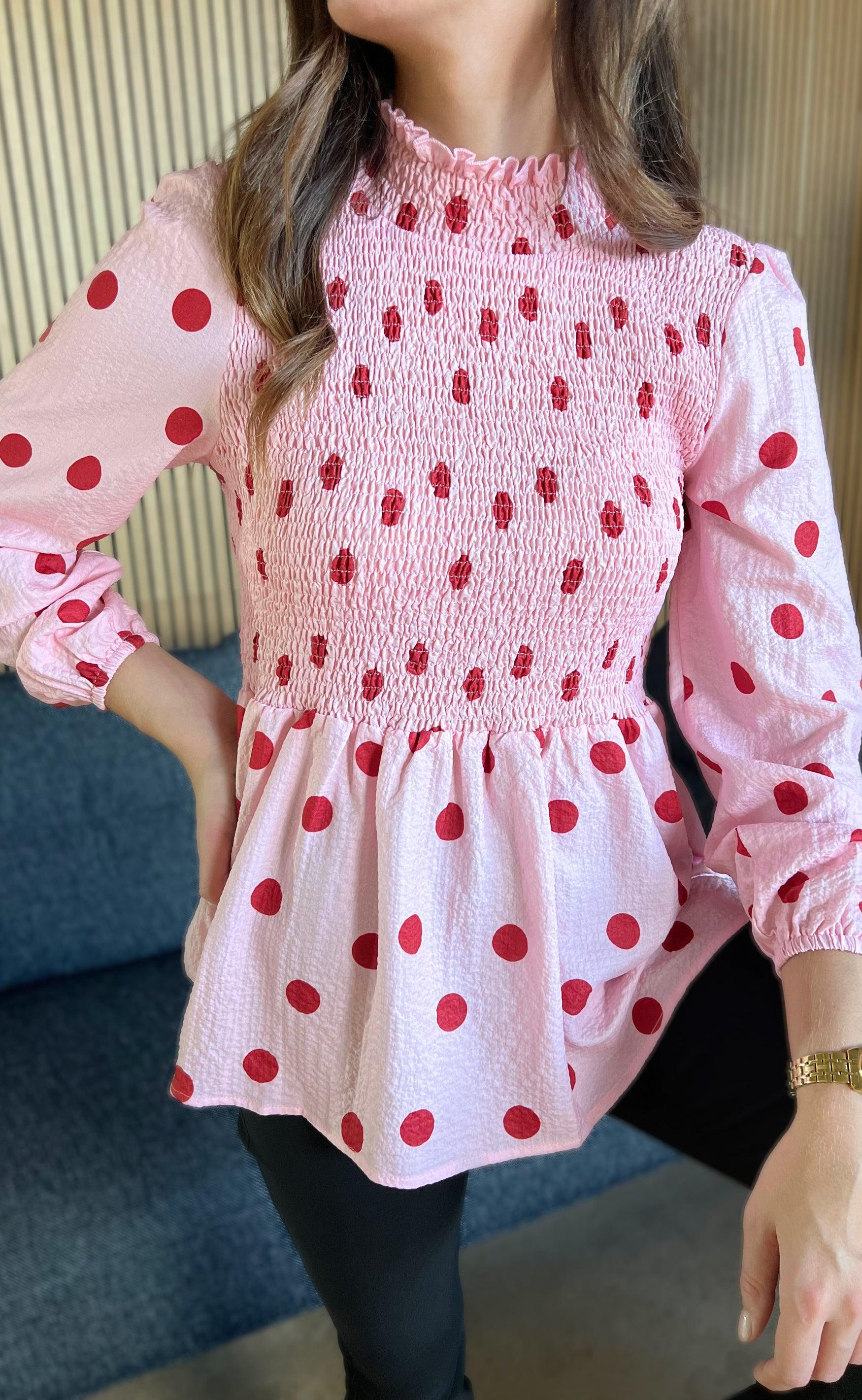 Say INA Copenhagen Bluse - Sanne - Rosy Dots