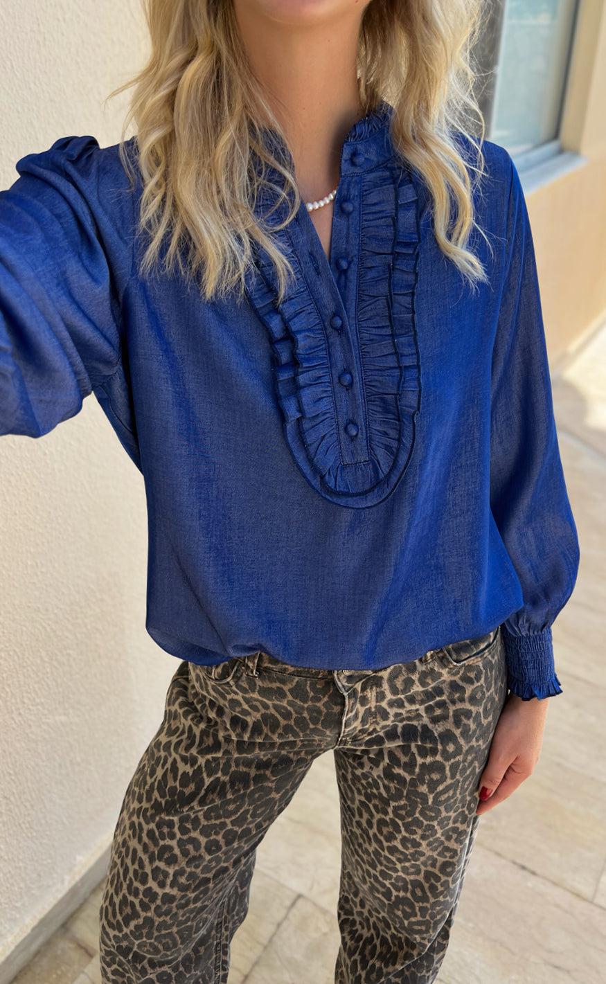 Say INA Copenhagen Bluse / Skjorte - Cami - Dark Denim Blue