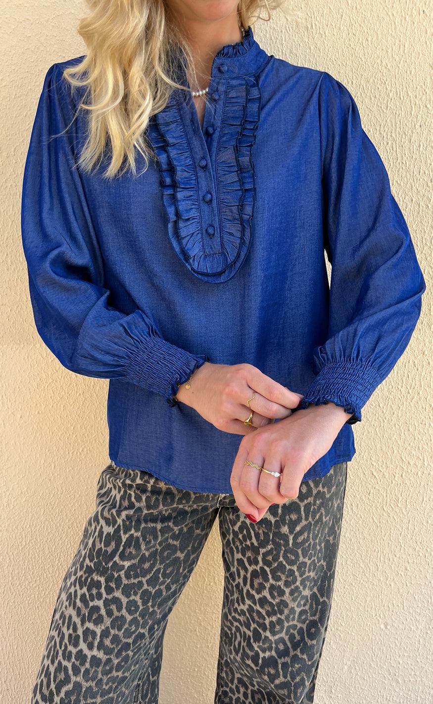 Say INA Copenhagen Bluse / Skjorte - Cami - Dark Denim Blue