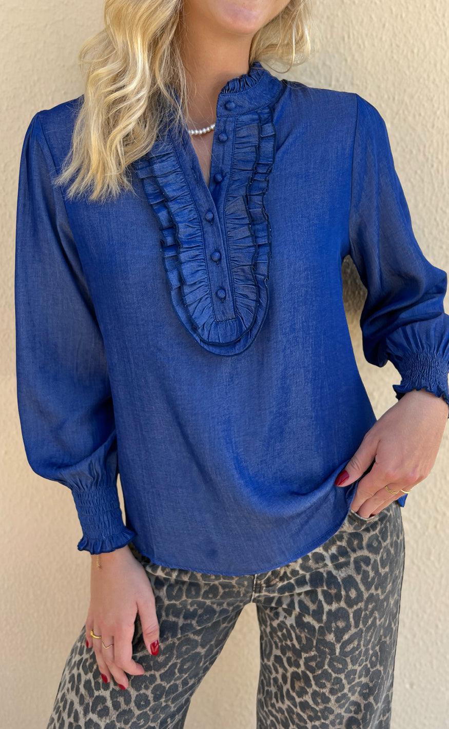 Say INA Copenhagen Bluse / Skjorte - Cami - Dark Denim Blue
