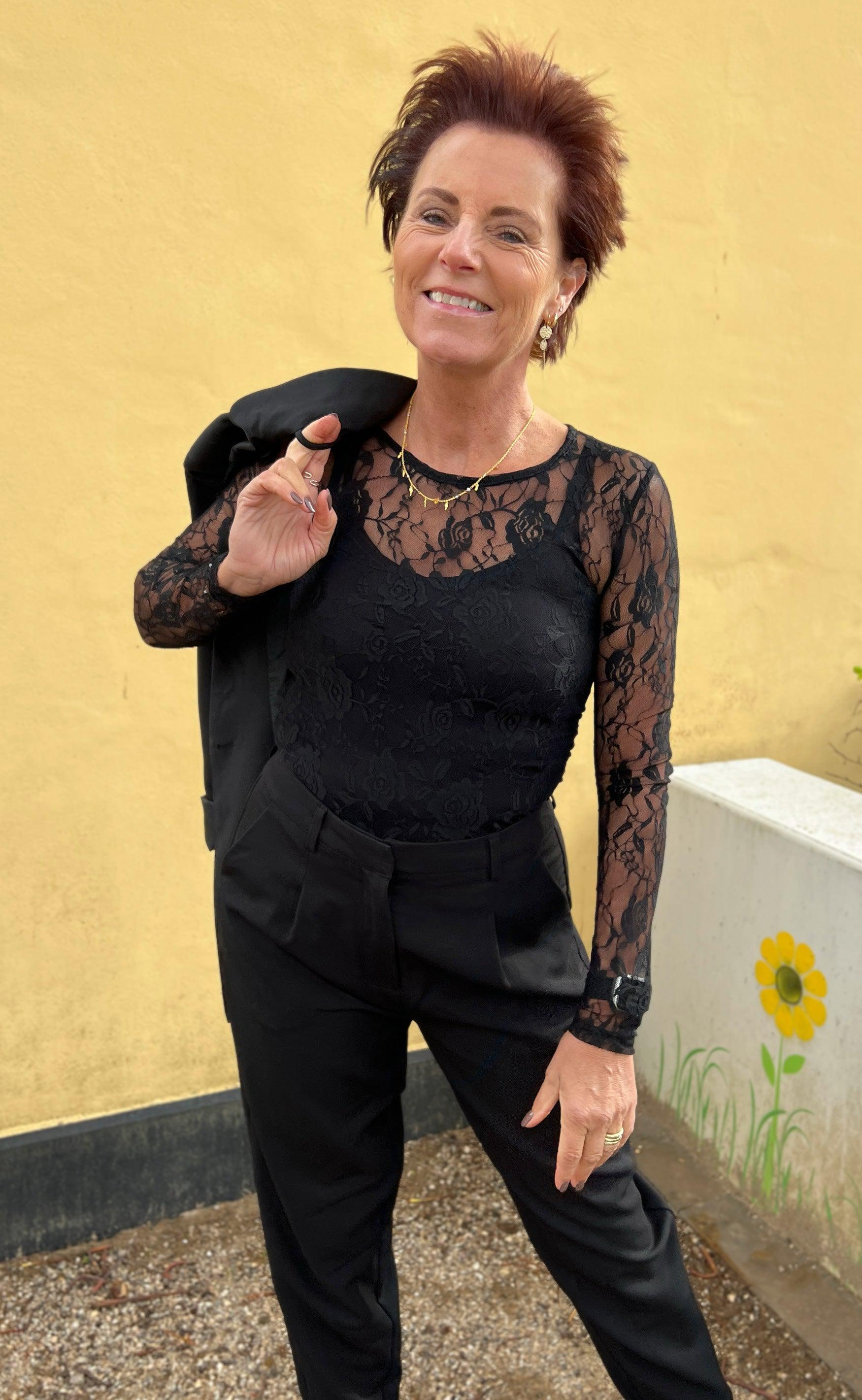 Say INA Copenhagen Bluse - Sofia - Black Flower Lace