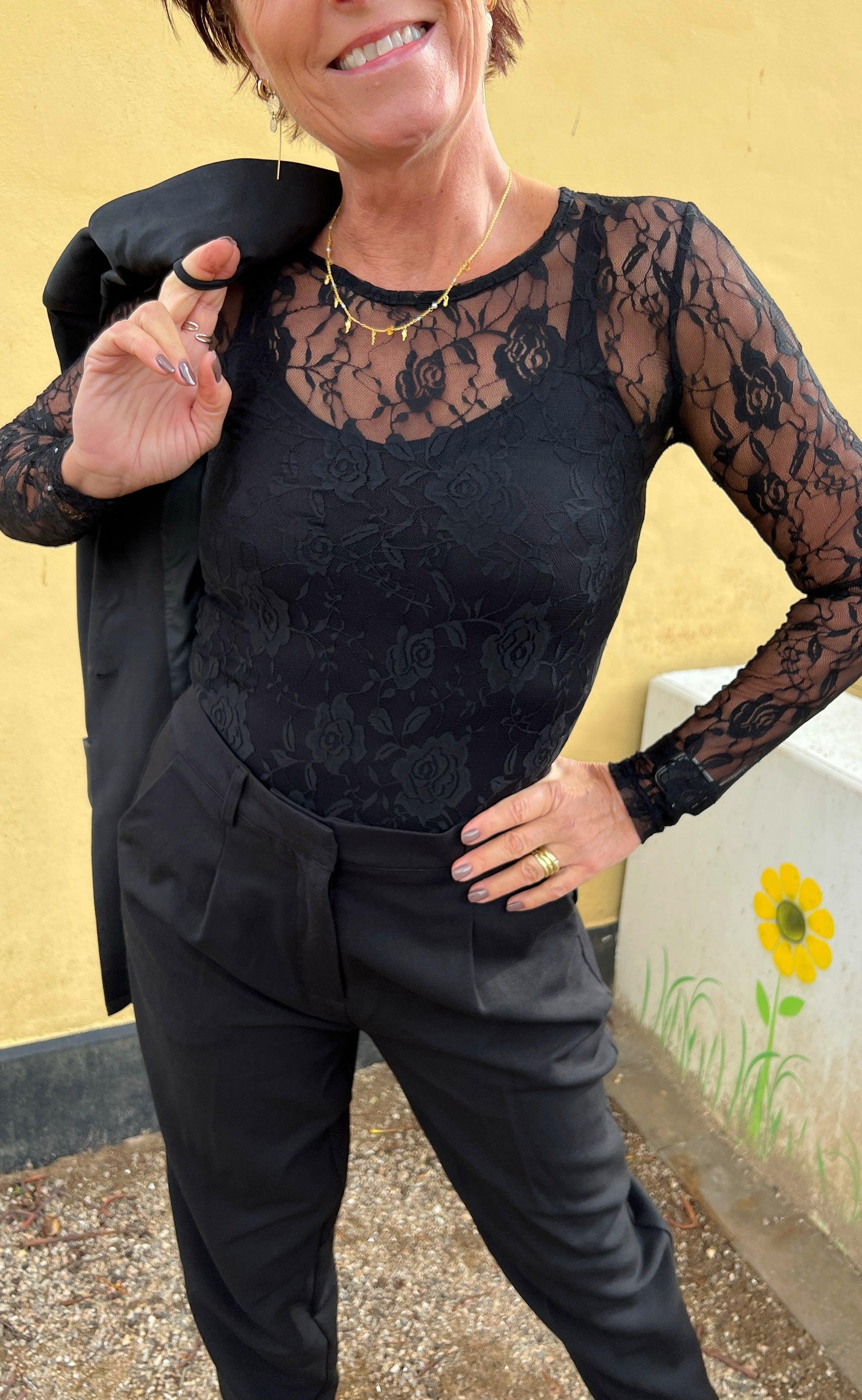 Say INA Copenhagen Bluse - Sofia - Black Flower Lace
