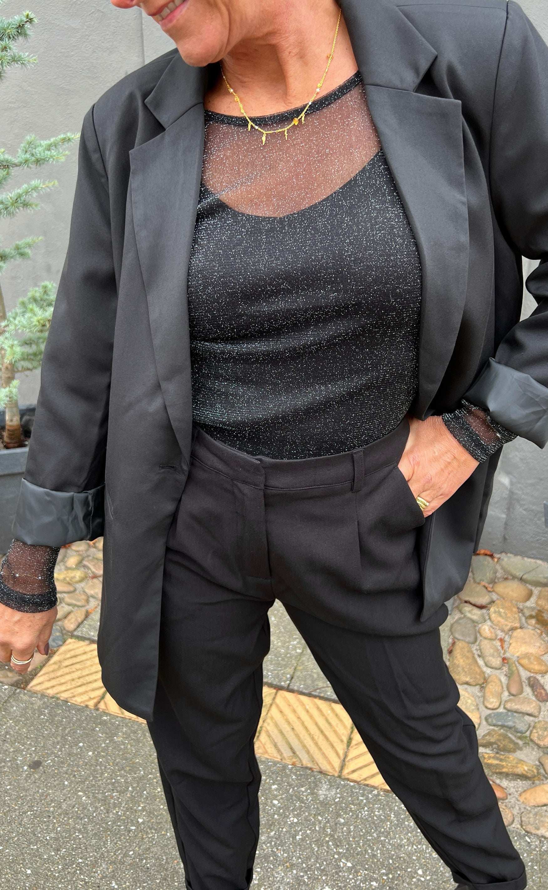 Say INA Copenhagen Bluse - Sofia - Black Glitter