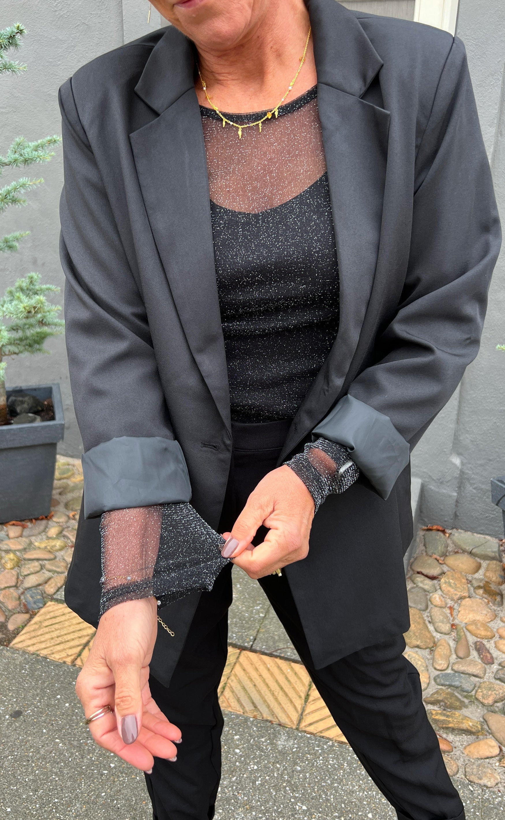 Say INA Copenhagen Bluse - Sofia - Black Glitter