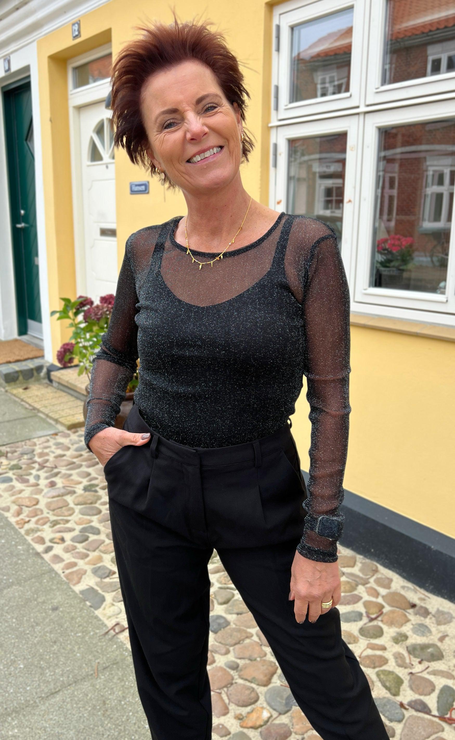 Say INA Copenhagen Bluse - Sofia - Black Glitter