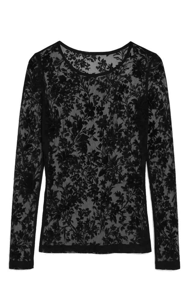 Say INA Copenhagen Bluse - Sophia Mesh - Black Flower
